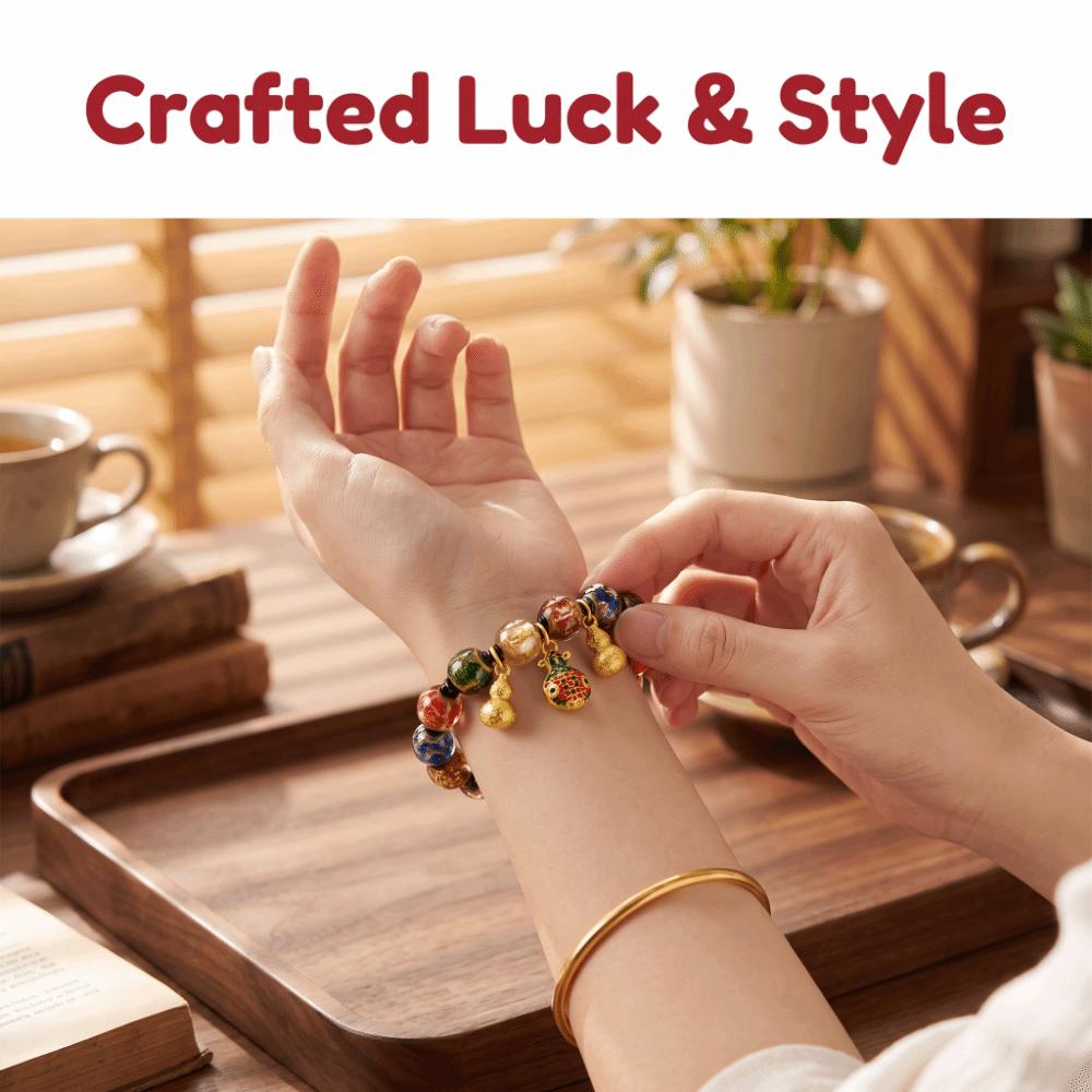 Good Luck Glass Bead Bracelet Incense Ash Lucky Charm Bracelet Fortune Prayer Bracelet  Daily Use