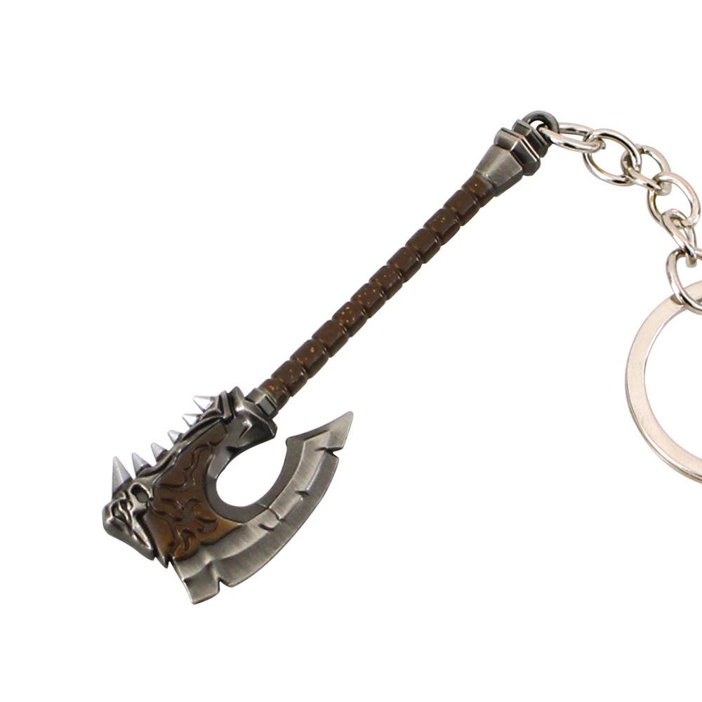 7cm/2.76in Keychains Game Peripherals Pendant Lich King Blood Roar Battle Axe Weapon Props Metal Weapon Ornaments Toys Decor