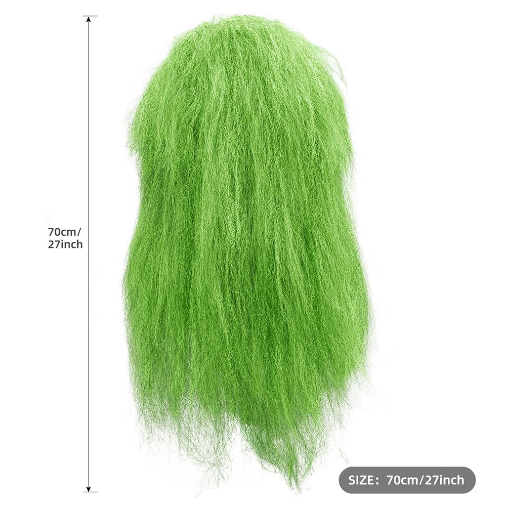 Green Press Long Straight Hair Chemical Fiber Synthetic Wig Festival Party Birthday Party Daily Ware
