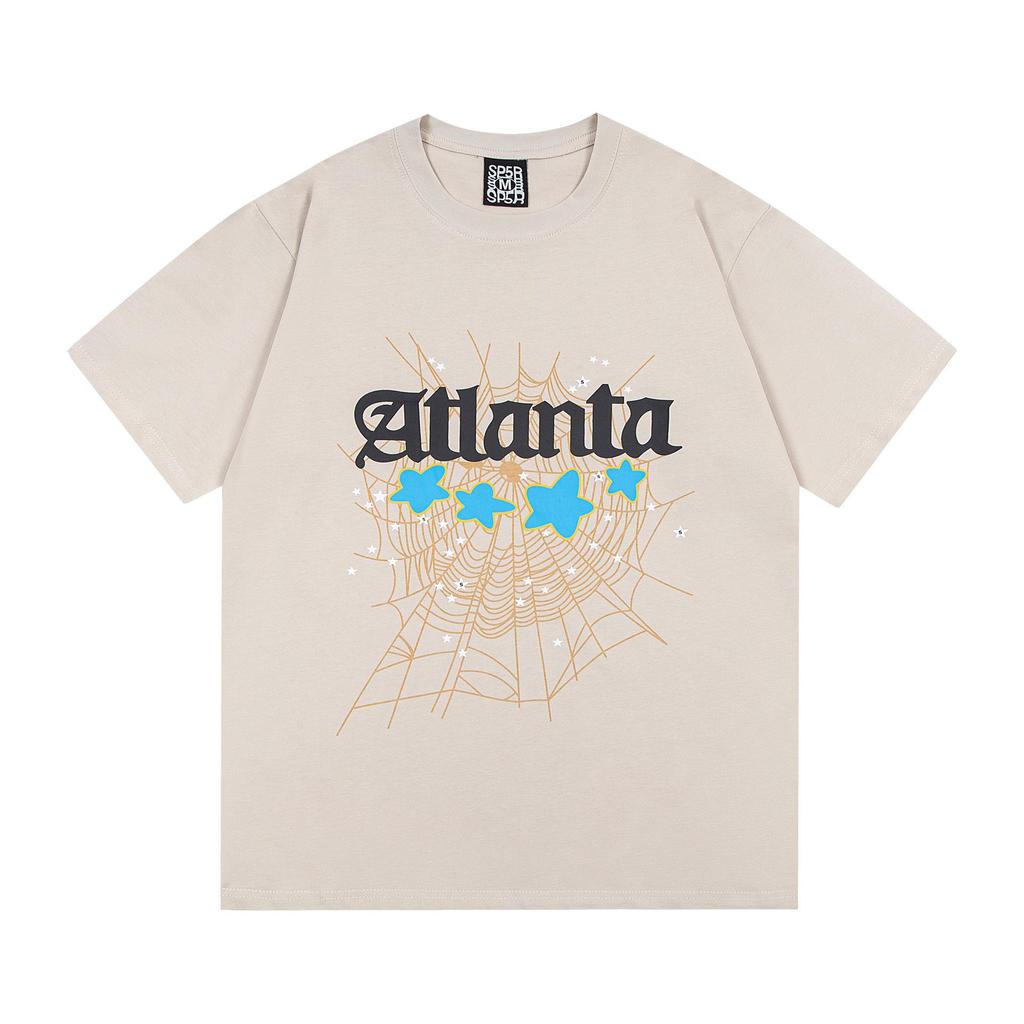 New Trendy Spider Web Print Short Sleeve Men's T-Shirt - Celebrity Style