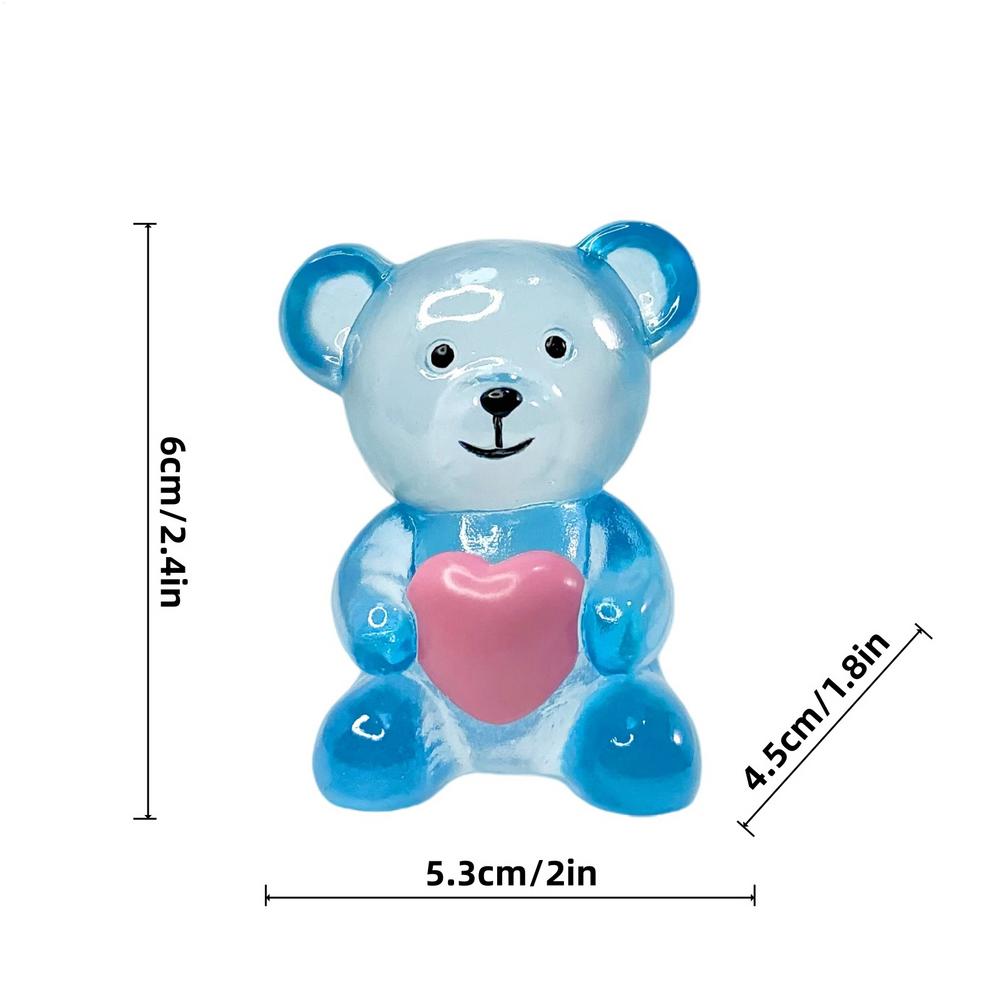 

Bear Decor Animal Statue With Heart Cute Bear Desk Decorations For Home Desk Shelf Living Room Bedroom Study Indoor Outdoor синій