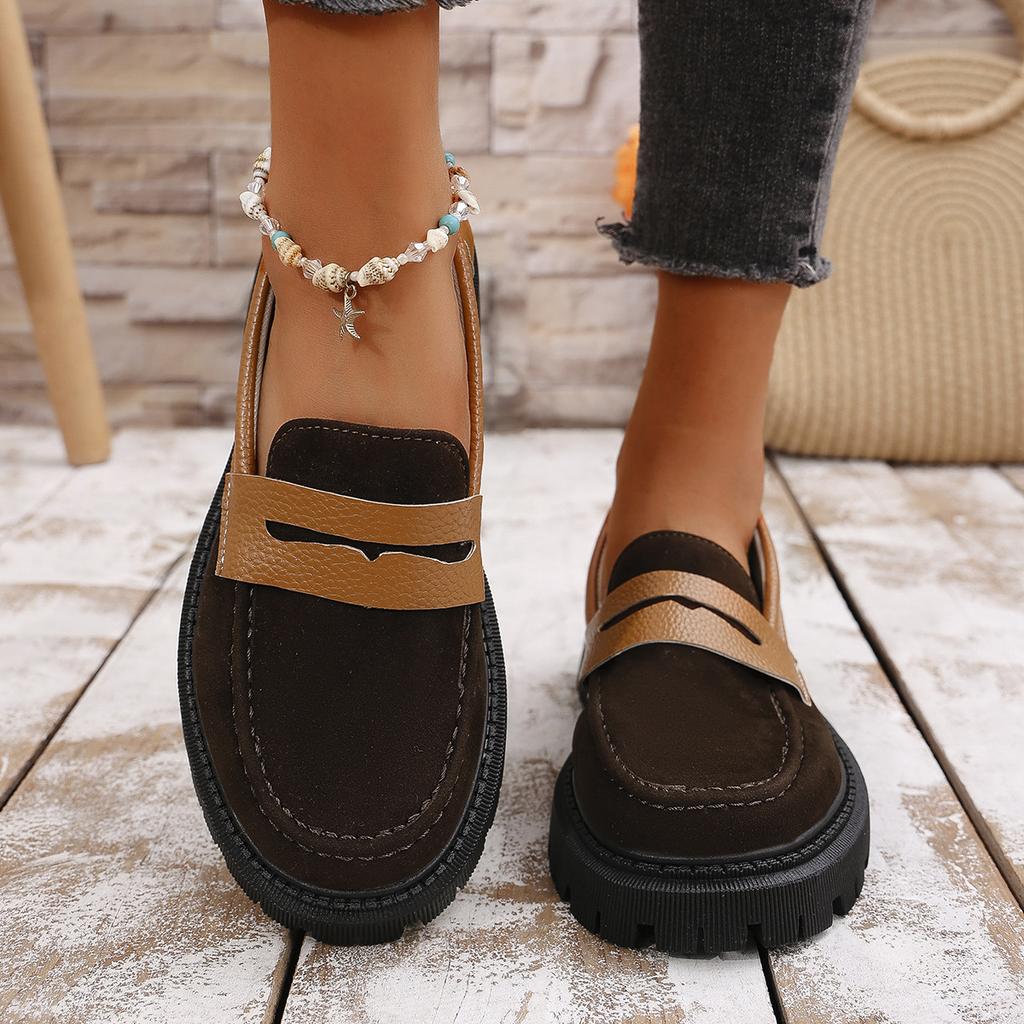 Fashion 2025 British Style Mix Color Platform Loafers Women  Spring Summer Slip On Casual Shoes Woman Comfortable Single Shoes Plus Size