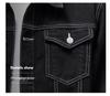 Men's Trendy Black Denim Jacket - Spring/Autumn Korean Hong Kong Style Wear-Resistant