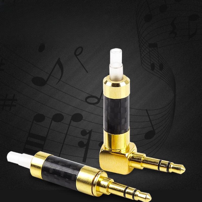 3.5mm headphone soldered head 3 section phone headphone DIY accessories dual channel headphone plug gold plated audio plug
