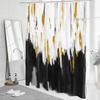 Abstract Black And Gold Shower Curtain For Chic Modern Bathroom Decor, Graffiti Retro Fabric Shower Curtain, 180X180Cm