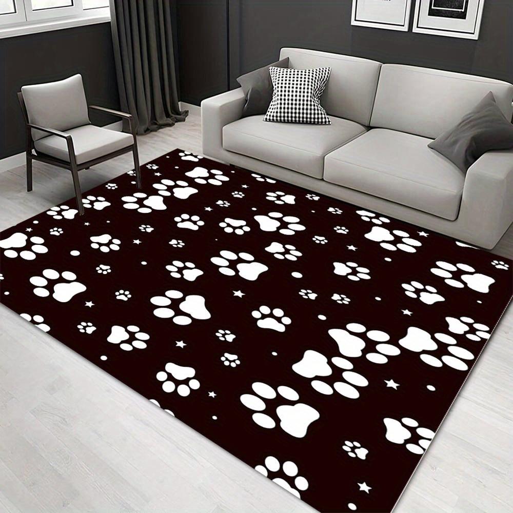 

1pc Paw prints Pattern Carpet, Area Rug For Living Room Bedroom Room Bed Chair Laundry Entryway Corridor Yard Non-slip Outdoor Camping Rug F 60cm by 90cm