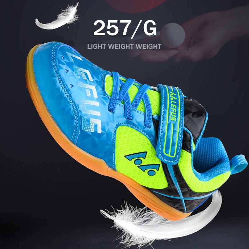 Original LEFUS Kid Small Size Hook Loop Table Tennis Shoes Men Women Outdoor Sport Badminton Sneakers Breathable Cushioning Shoe
