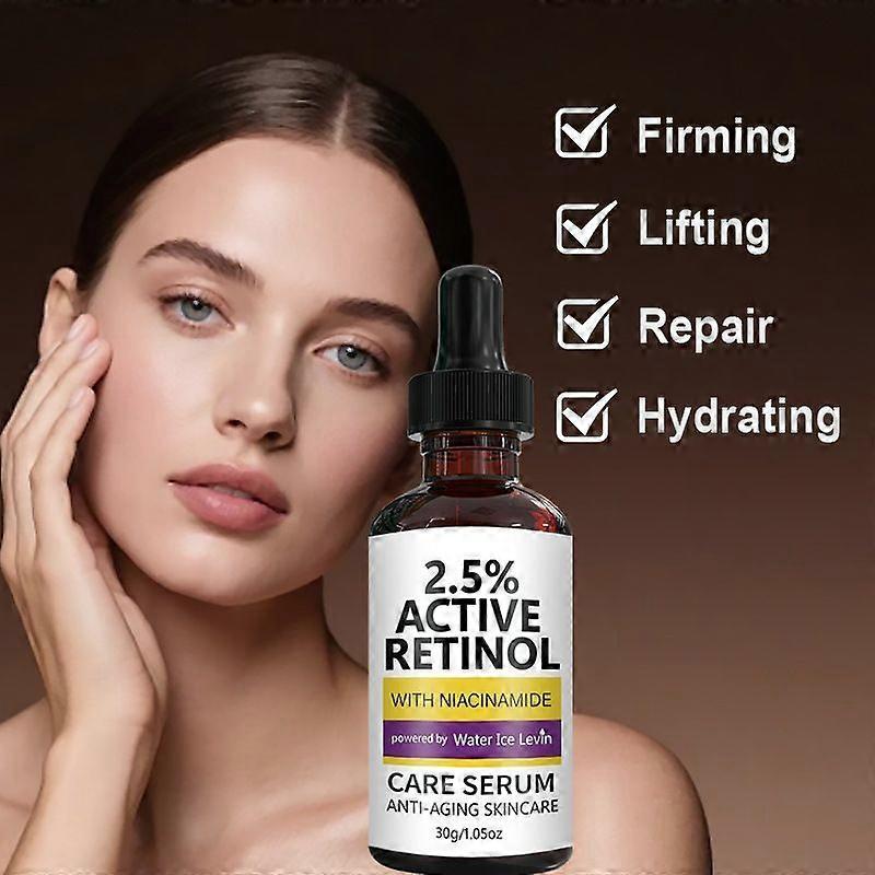 Serum z aktywnym retinolem 2,5% z niacynamidem, Serum przeciwstarzeniowe do twarzy na drobne zmarszczki i trądzik, Nawilżający zabieg nawilżający do skóry suchej, 30g/1.05oz