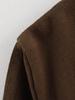 2025 Spring Women's European & American Style Brown Crew Neck Jacket and High Waist Pants Set