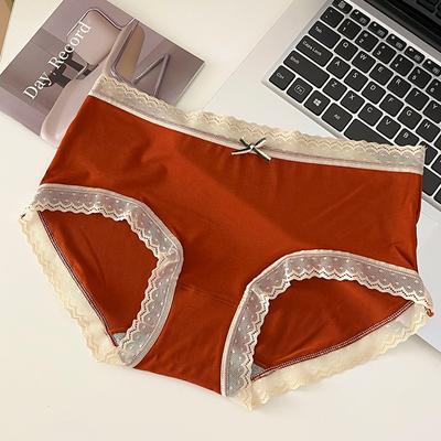 Mutandine Donna Rosse Grandi Biancheria Intima per Il Comodo Senza Cuciture Lusso Morbido Amichevole Leggero Traspirante Vita Media Mutandine a Triangolo da Ragazza Lingerie