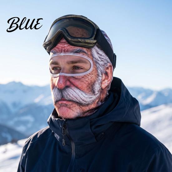 Realistic Face Balaclava Old Man Ski Masque Winter Funny Full with Coverage Masque Neck Coverage Pattern Cosplay Costume for Skiing Snowboarding