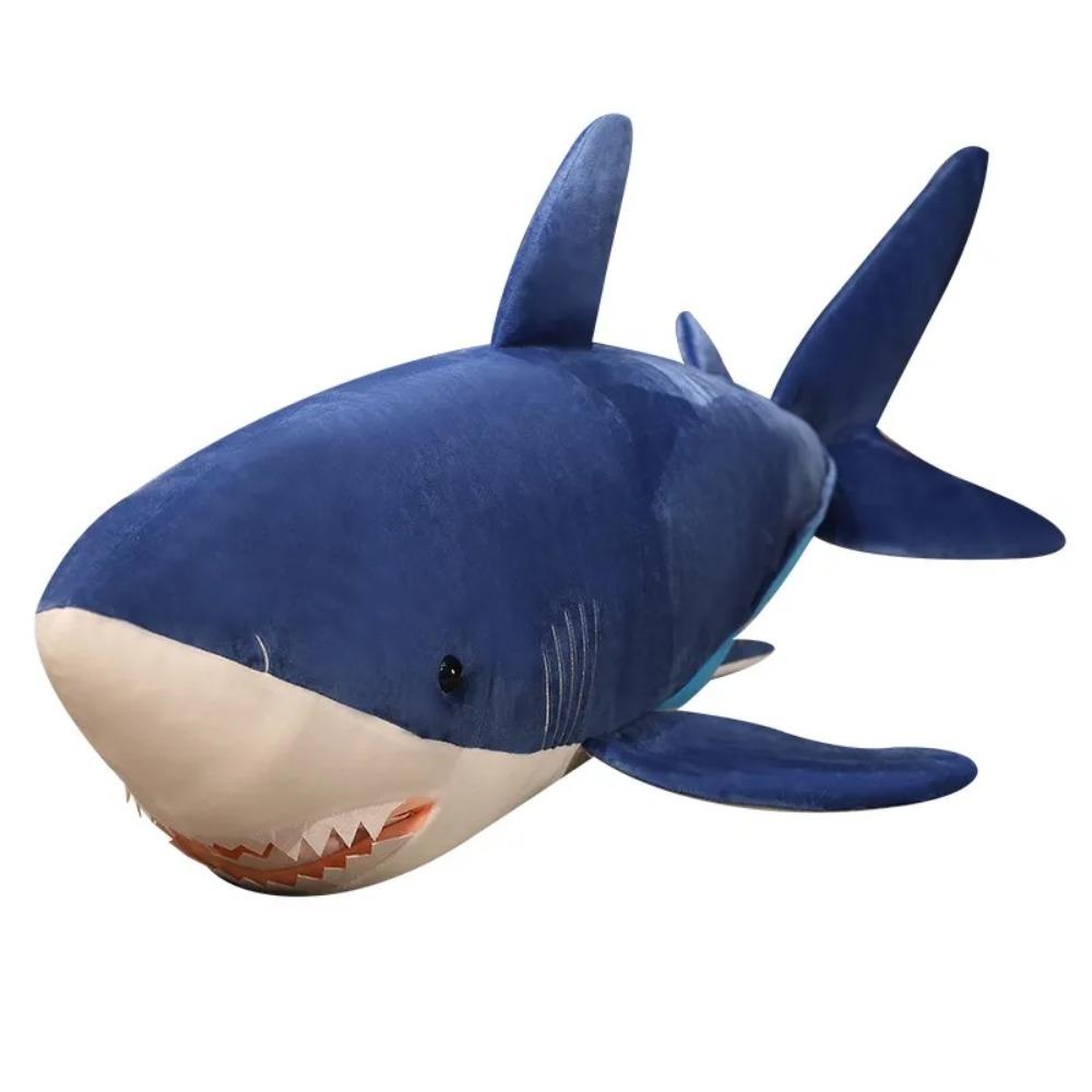 90cm Plush Giant Shark Toy Sea Fish Doll Animals Long Sleeping Pillow Cushion Stuffed Birthday Gifts For Boys Baby