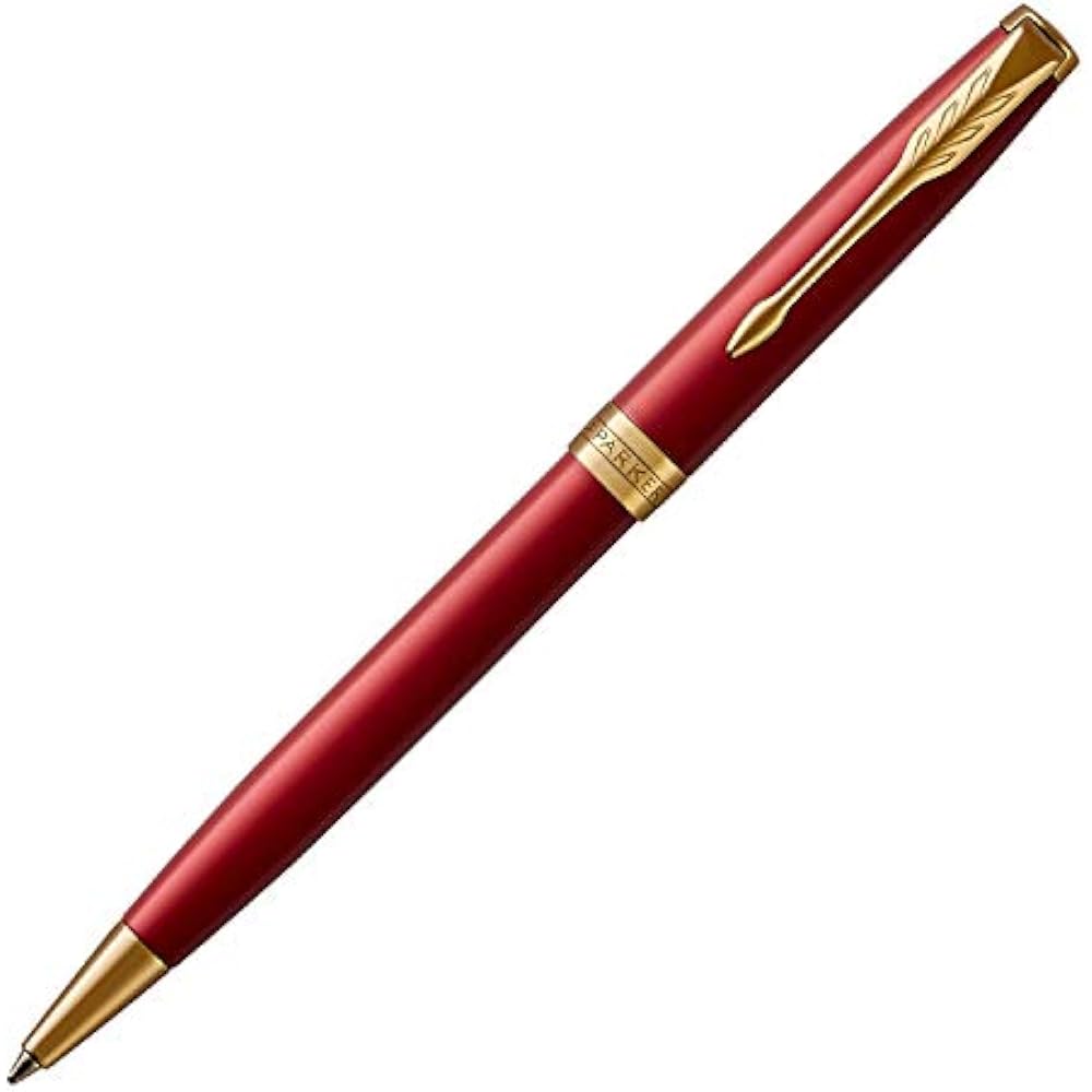 PARKER Parker Ballpoint Pen, Sonnet Red GT, Medium, Permanent Imported, in a Gift Box, 1950777