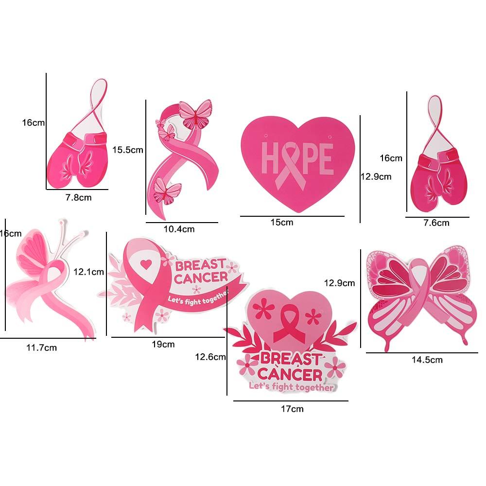 Paper Breast Cancer Backdrop Banner Single Side Breast Cancer Awareness Flag  Charity Activities