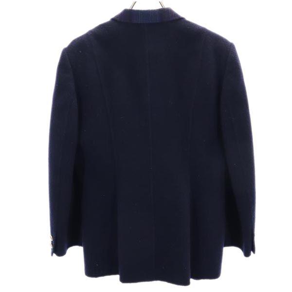 Burberrys wool Lapel switch double Jacket 11AR Navy system Old Women Used