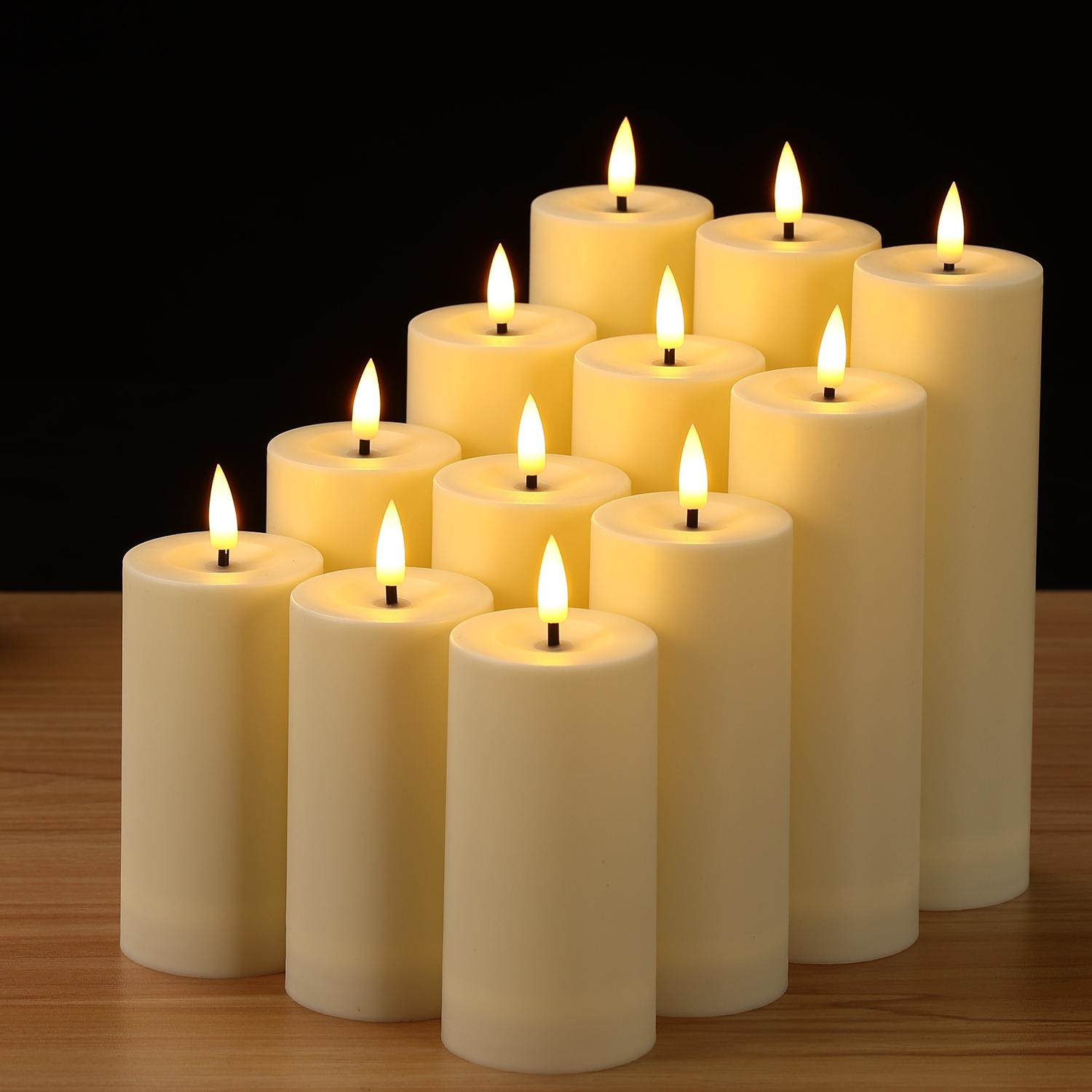 

12 шт. Беспламенные свечи Водонепроницаемые светодиодные мерцающие свечи Чайные свечи с пультом и таймером Свадебный декор на день рождения Поддельные свечи