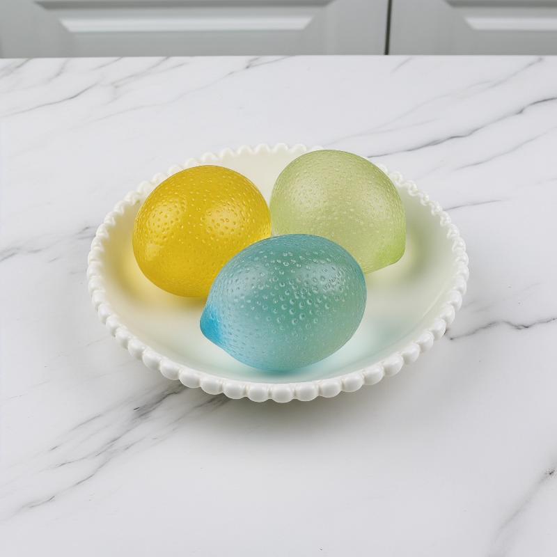 Lemon Stress Relief Squishy Ball Soft Squeeze Fidget Toy 1 Piece 3 Colors for Kids Adults School Travel Gift