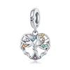 Original Copper Charms Luxury Colorful Family Tree Pendant Beads Fit Bracelet Diy Women Making Delicate Gift