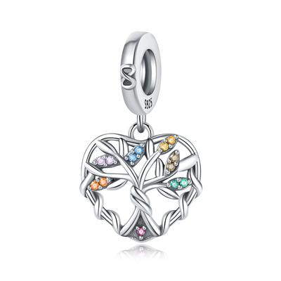 Authentic Copper Charm Bead Charms Luxury Colorful Family Tree Pendant Bead Charms Compatible With Bracelets Diy Women Making Delicate Gift