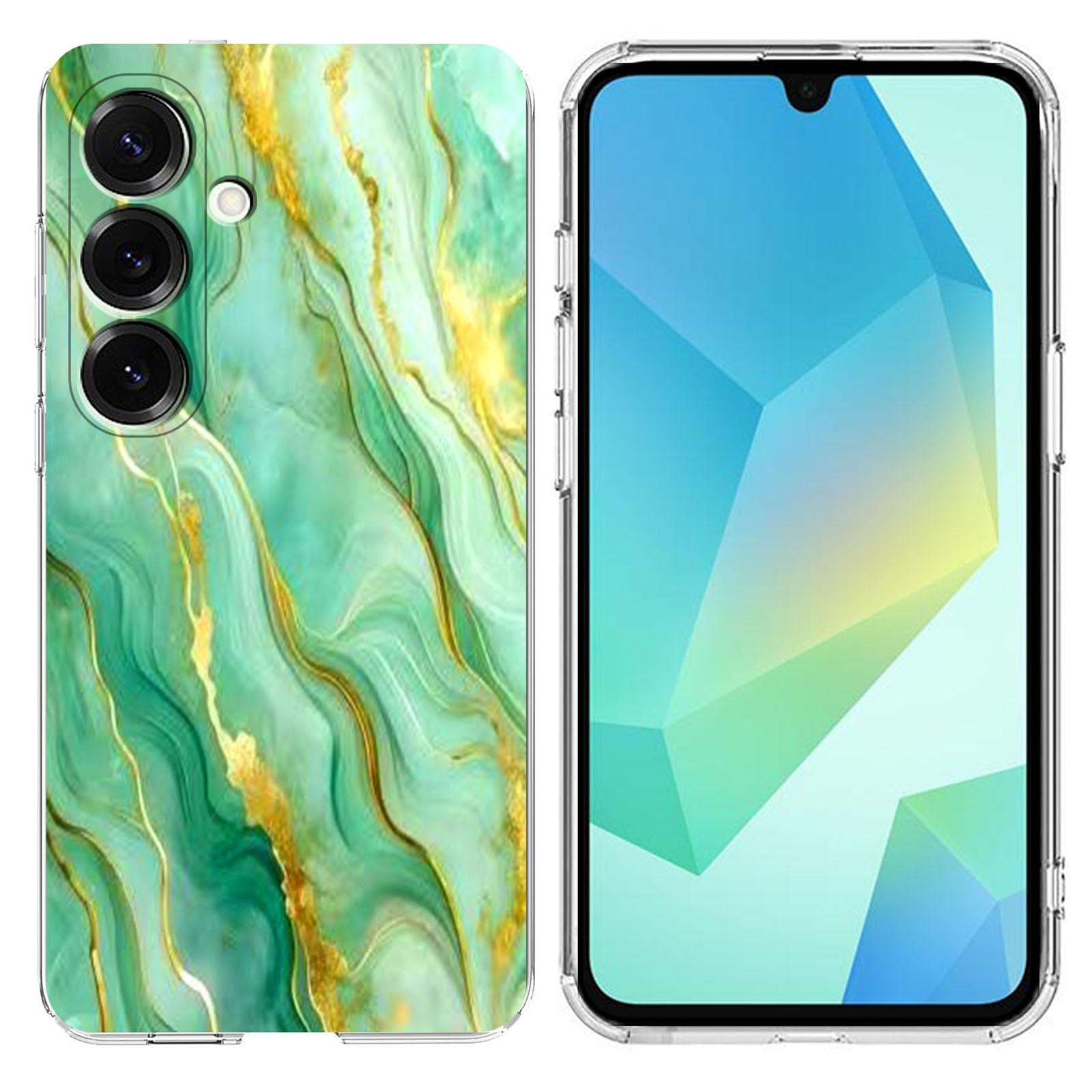 

For Samsung Galaxy A16 5G/A16 4G Case Marble Pattern Printing Soft TPU Phone Cover Green