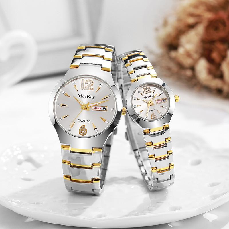 Tungsten Steel Mens Quartz Watch With Calendar Waterproof For Business Use