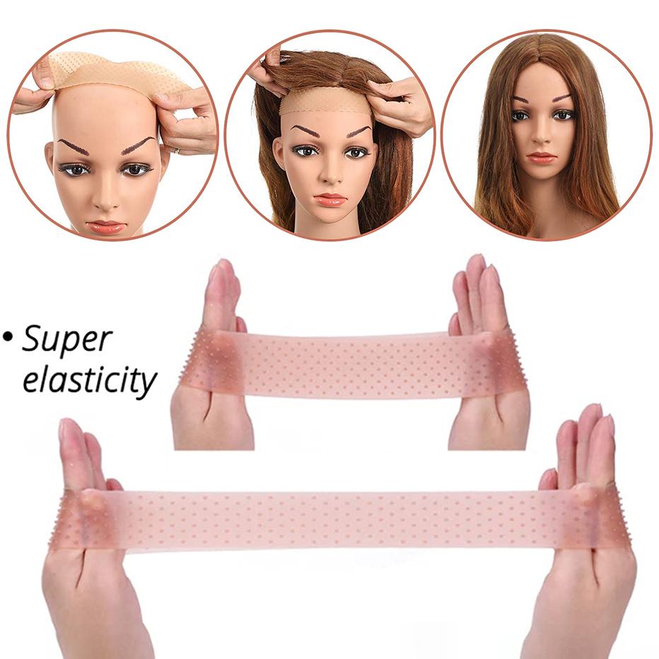 Wig Band Elastic Wig Grip Brown Transparent Black Headband For Fix Wigs Beige Hair Band Without Gel Or Glue Non Slip