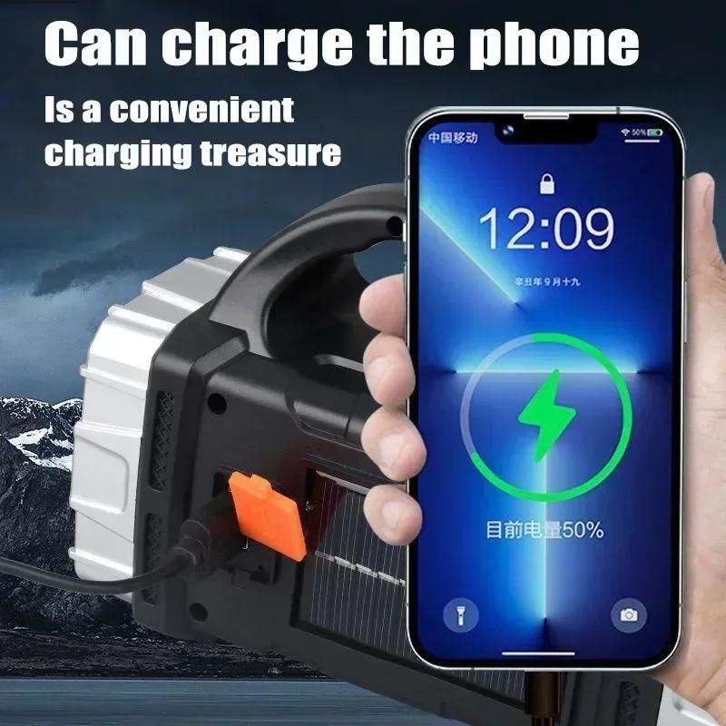 Multi-function Flashlight USB Solar Charging Dual-Purpose Lighting COB Work Light for Hurricane Emergency Hiking Camping