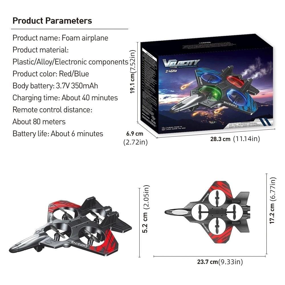 Rechargeable Four Motor Helicopter Toy Gravity Sensing RC Hobby Jet Plane  Kids Toddlers Children