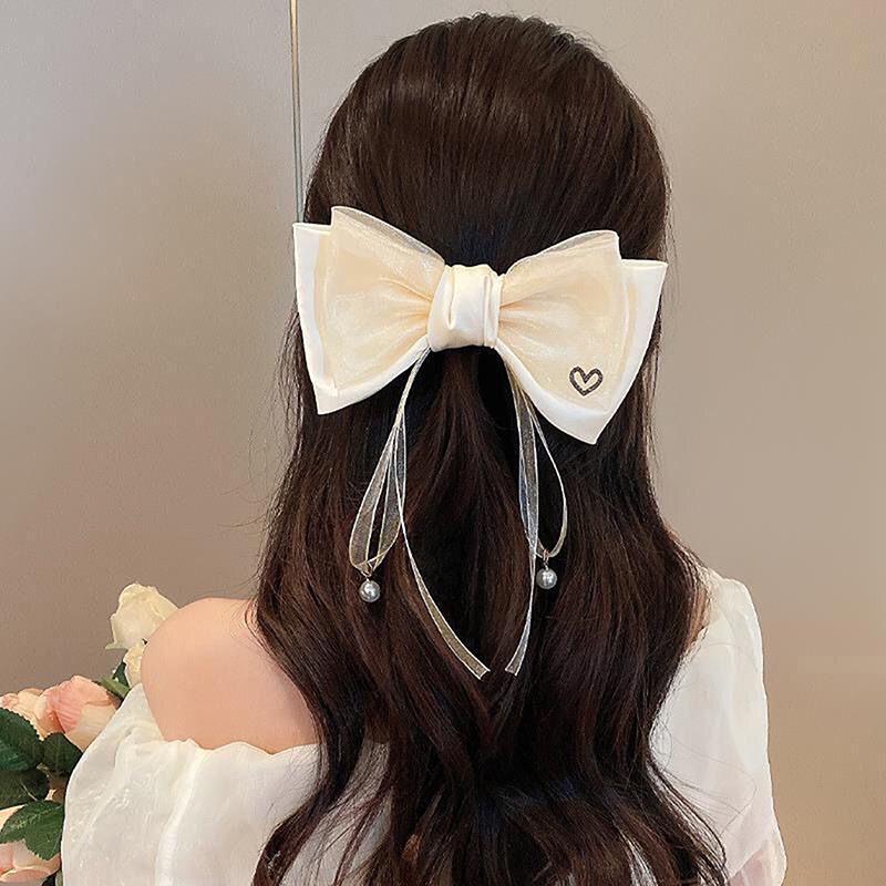 Bow Ribbon Barrette For Women Girls Simple Bow Hairpins Wedding Hair Accessories Elegant Temperament Hair Clips Gifts