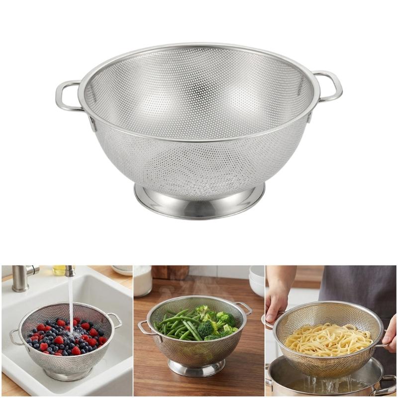 Durable Nonrust Steel Kitchen Strainer Elevated Base Design for Dry Food Handling Fine Meshes Filter Rusts Proof