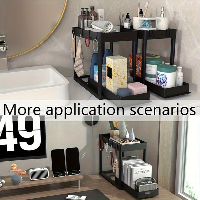 Under Sink Organizer – 2 Tier Sliding Cabinet Basket Drawer, Kitchen Cabinet Storage, Multi-Purpose Bath Baskets