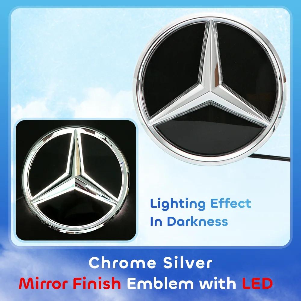 Auto Frontgrill Emblem Stern Plakette 3D Spiegel OE Stil Flache Oberfläche Für Mercedes Benz W245 W204 X204 B180 B200 B250 C280 C300 C350