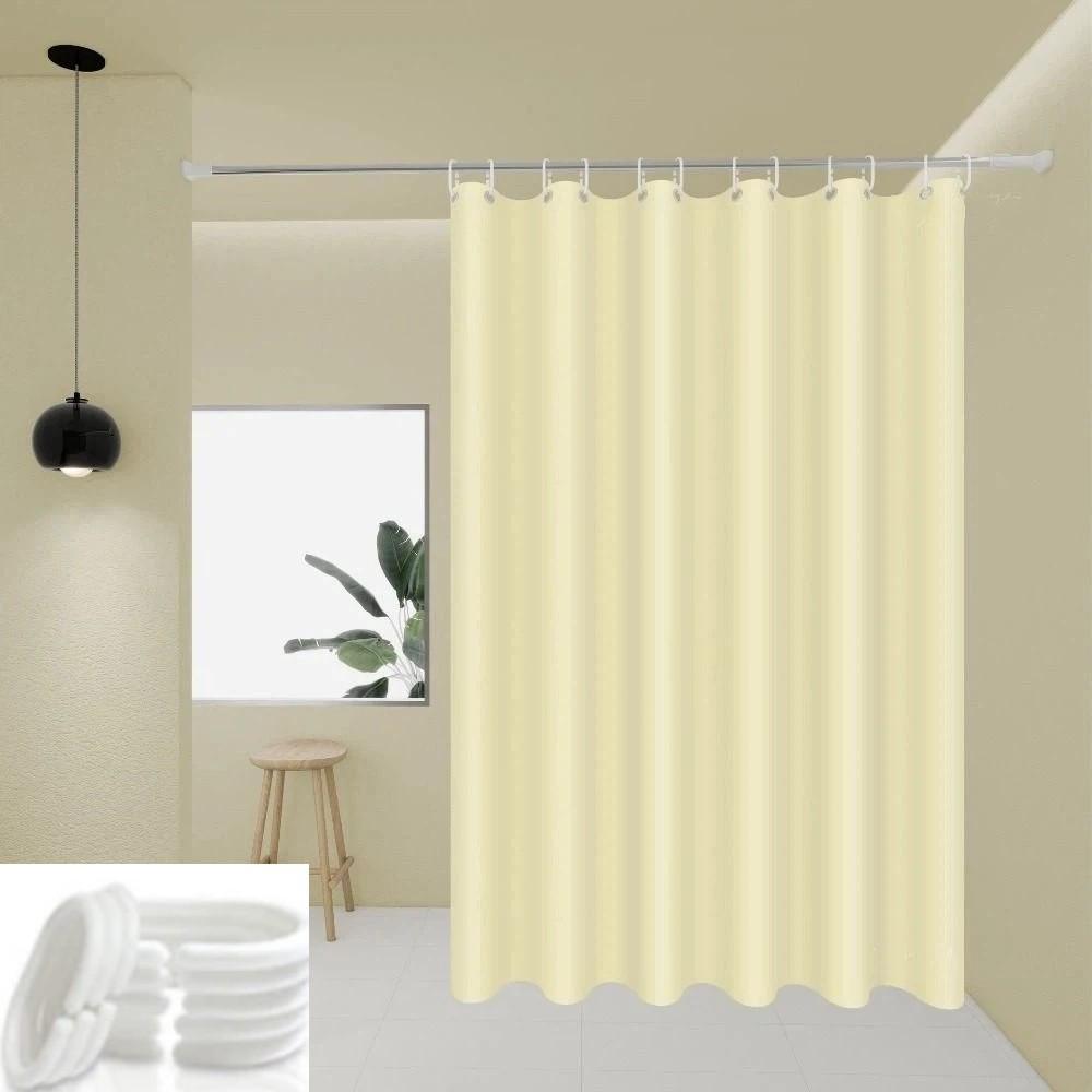 White Shower Curtain Solid Color Bath Curtain Lightweight Bathroom Curtain  Bathtub