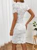 Sommer Damen Rundhals Spitze Mode Kurzarm Kleid Reifer Stil Französisch Retro Patchwork Schlank Sexy Elegant Damen Maxikleid