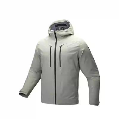 Trainingsserie Einfarbig Reißverschluss Kapuze Bequem Vielseitig Freizeit Wasserdicht Winddicht Jacke Herren Jacke Schwimmendes Grau 152447621-4