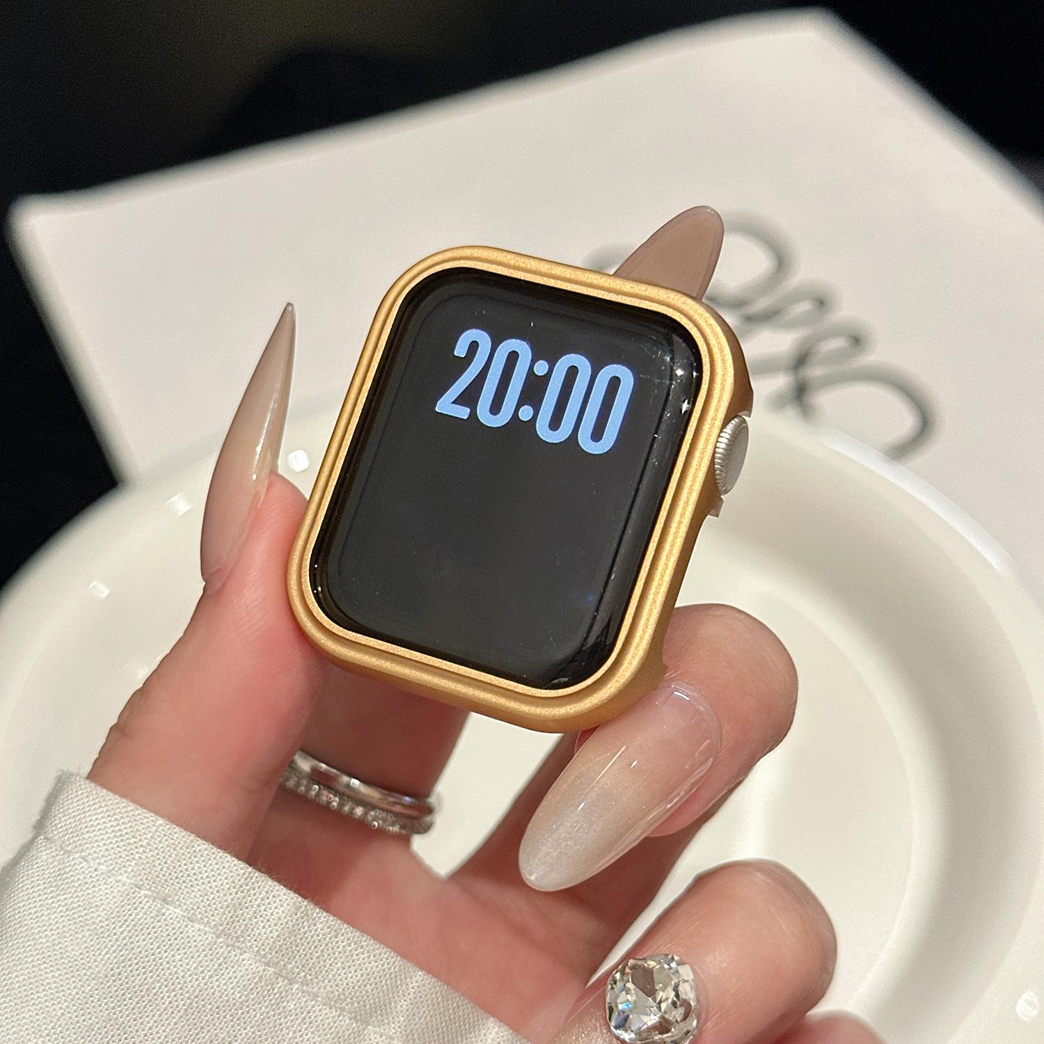 

Anti collision aluminum alloy case for Apple Watch S11 S10 46/42mm 45/44/41/40mm versatile low luxury case for iwatch series S9/8/7 For 40mm розового золота