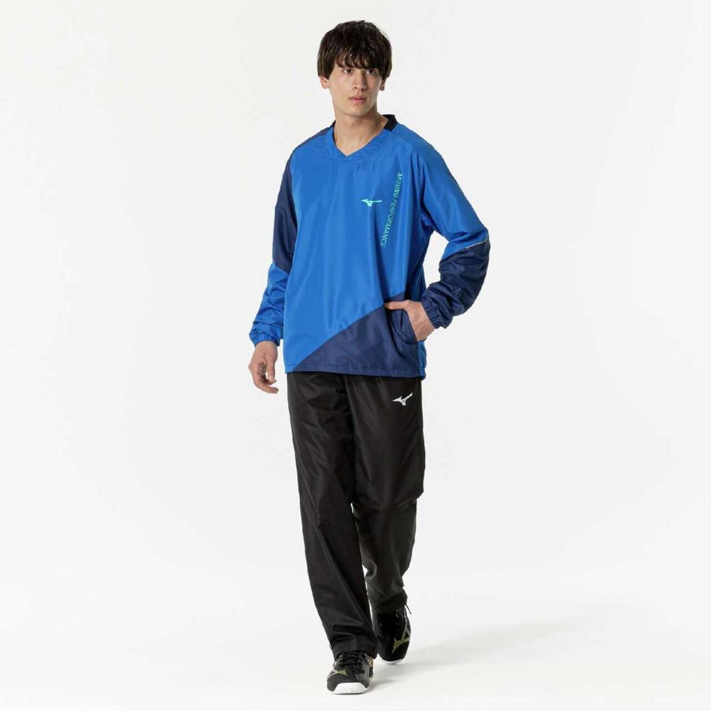 Tenisové oblečení, dýchací termo, zahřívací tričko, voděodolné, absorbující vlhkost, generující teplo, 62MEB530, modré [Mizuno]