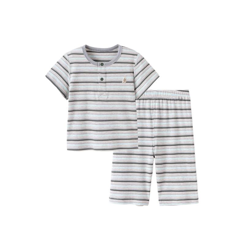 babylove Baby Summer Thin Modal Striped Short Sleeve Loungewear Set 120