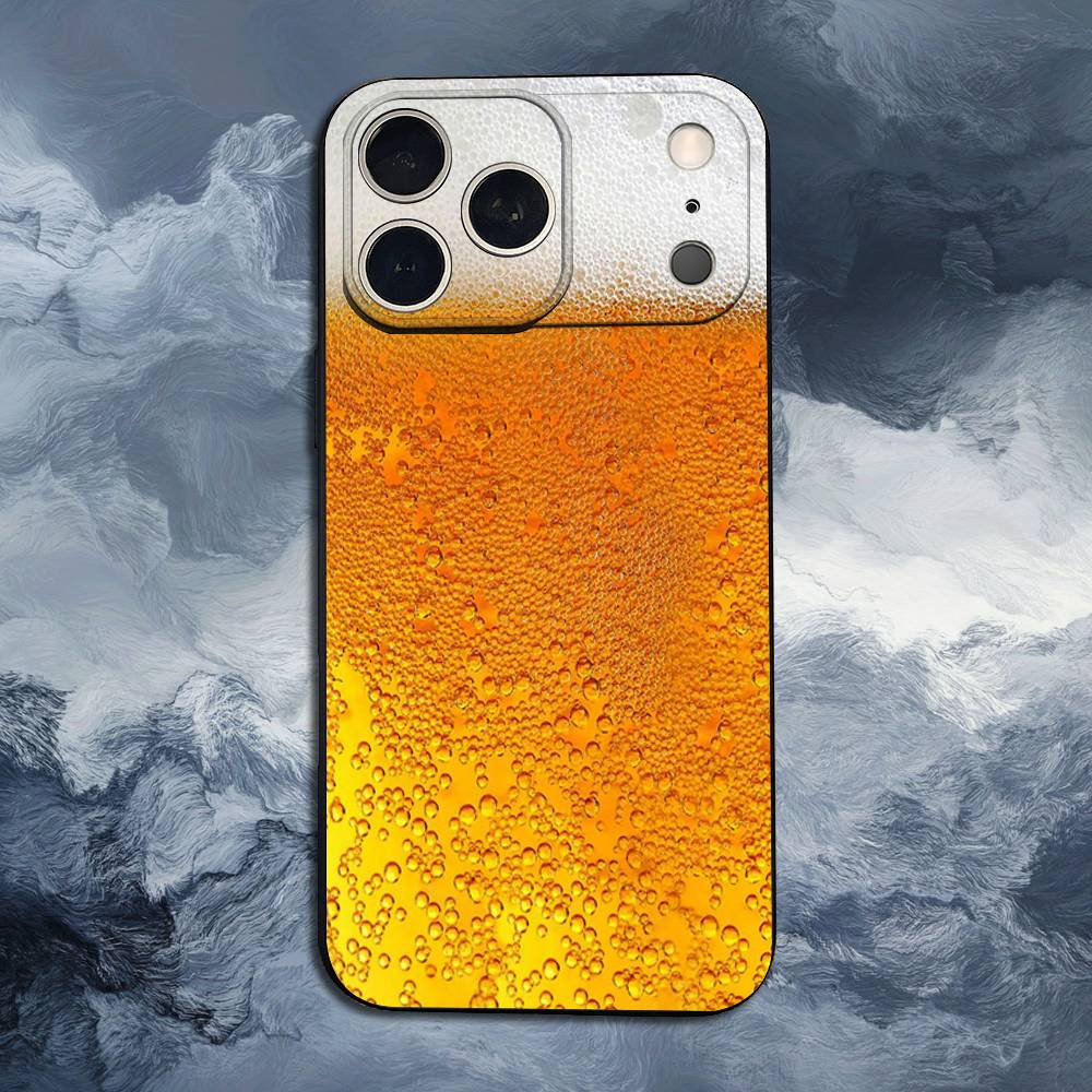 Alcohol Art Beer For iPhone 13,16,11,14,17,12,15,Plus,Pro Max,XS,X,XR,SE,Mini,8,7,Phone Case Soft Silicone Black