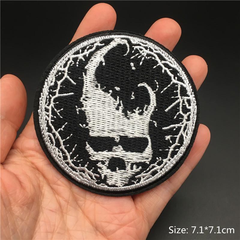Totenkopf Punk Patches Für Kleidung Stickerei Streifen Diy Abzeichen Nähen Dekoration Kleidung Aufkleber Aufbügeln Aufnäher