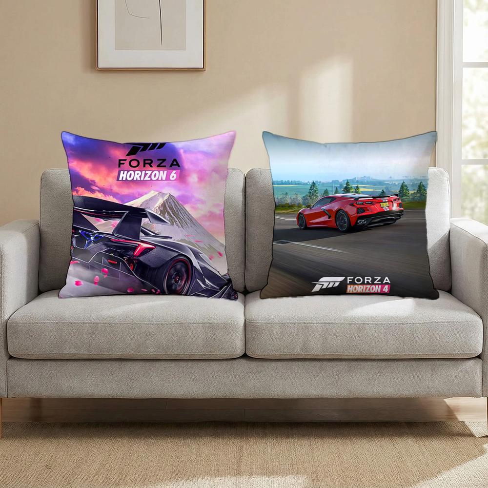 HOT Games F-ForzaS H-HorizonS Cushion Cover Multi-Scene Pillow Cover for Home & Car - Reversible, Soft & Durable for Daily Use