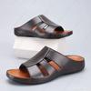 Fashion 2025 Men's Plus Size Leather Slippers with Super Strong Elasticity, Stylish, Non Slip and Wear-resistant Slippers
