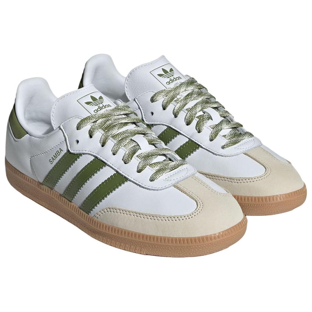adidas Samba Womens OG 'White Tech Olive Gum' (women's sizes) Cloud White / Tech Olive / Gum German Army Trainers JS1352