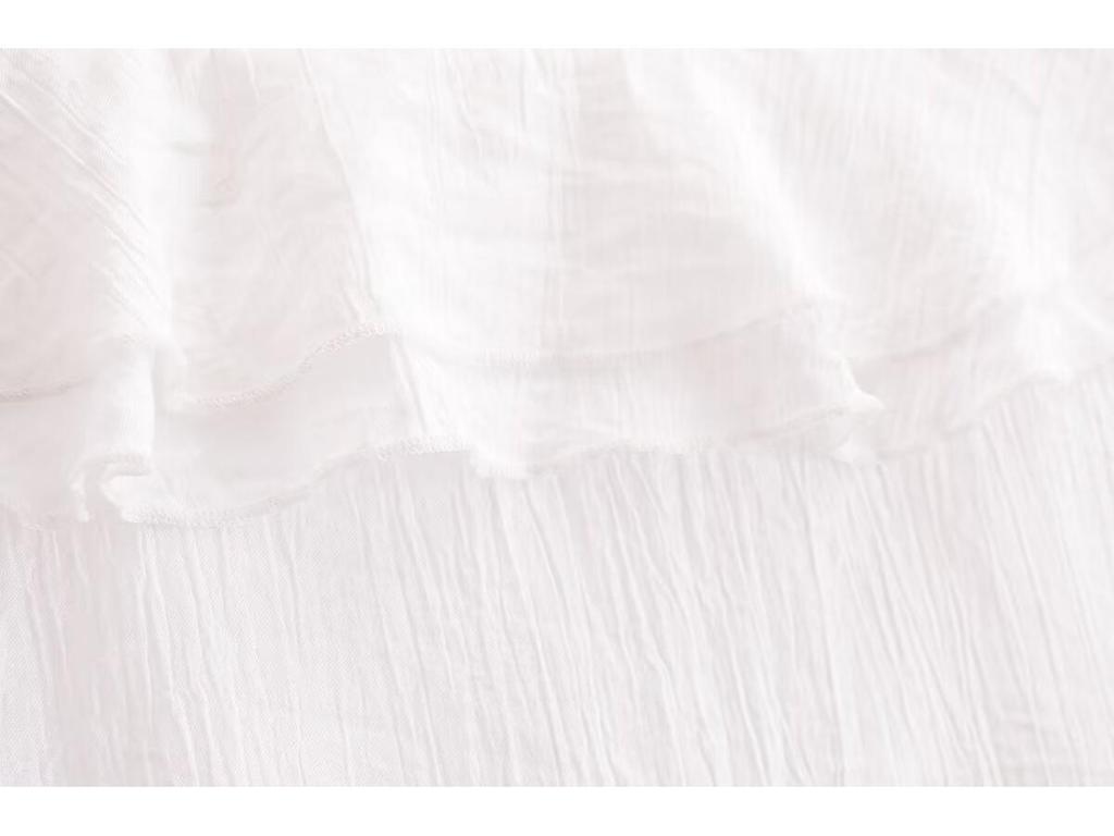 Spring 2025 Women's European-American Style Fashionable Versatile Ruffle Pendant Shirt