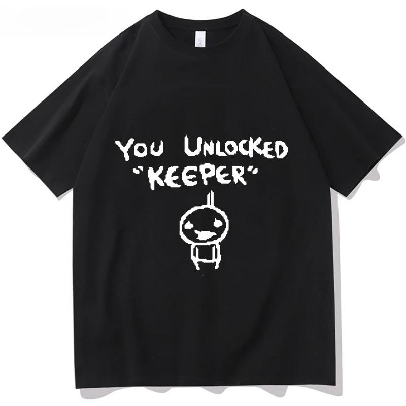 Hip Hop Binding of Isaac Print Tshirt Unisex Women Oversized You Unlocked Keeper T Shirt Cotton Tee Hip Hop Tshirt Tops Streetwear