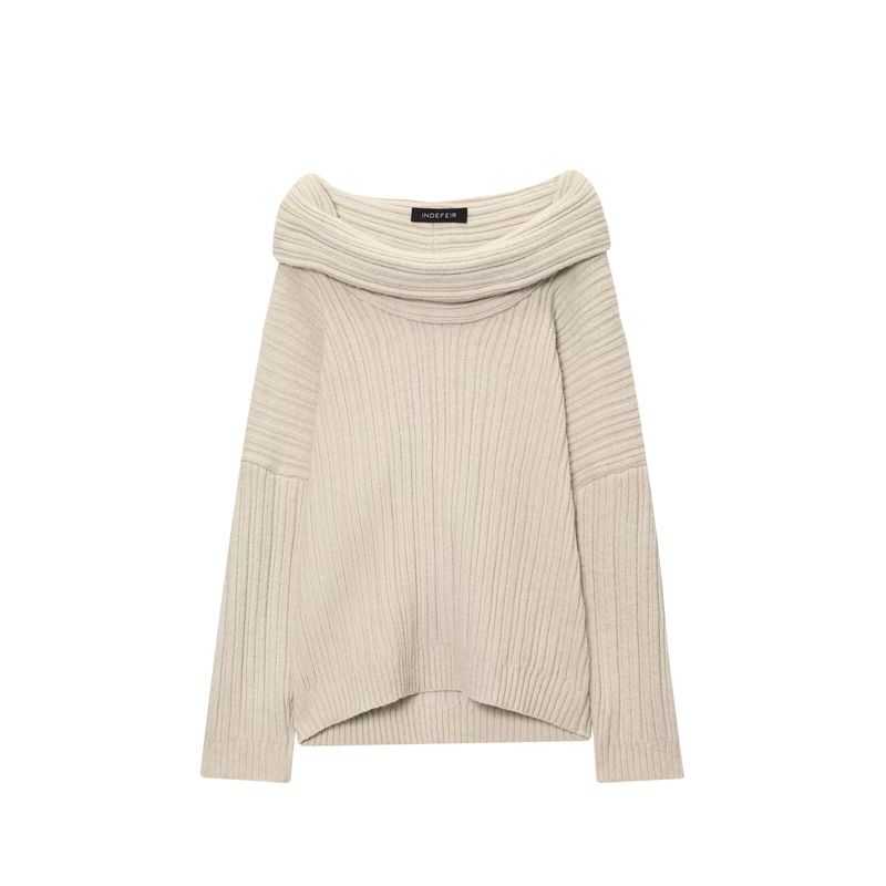 Zbzr Spring New Women Clothes Western Style Fashion Temperament Versatile Lazy off-Shoulder off-Shoulder Knit Sweater