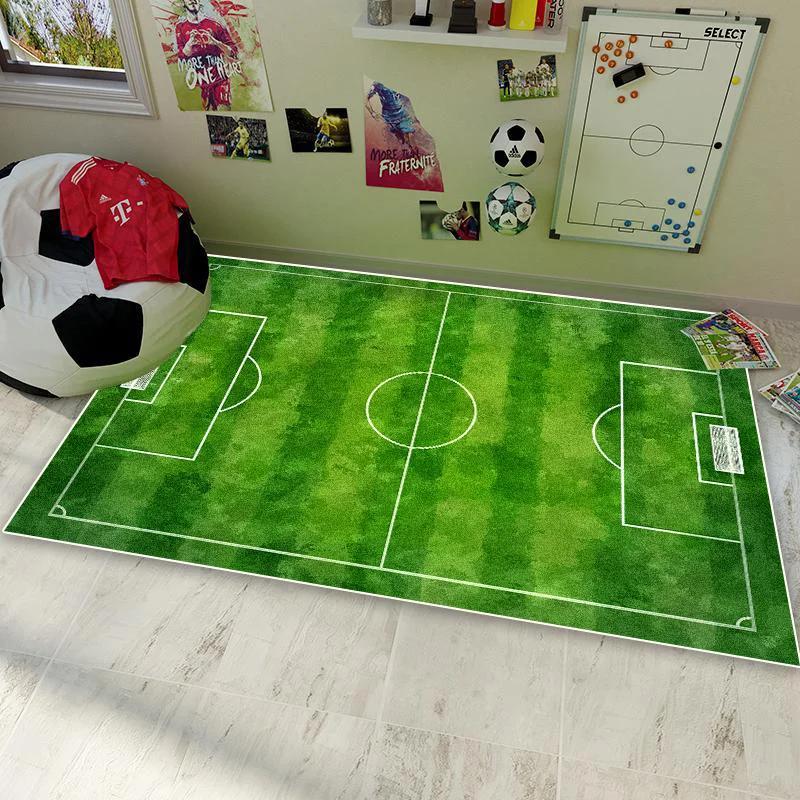 Soccer Football Field Carpet for Living Room Bedroom Home Green Floor Mat Non-slip Decoration for Sofa Children Soft Rug Gifts