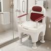 Adjustable Bedside Commode Chair for Elderly Seniors with Padded Seat & Backrest