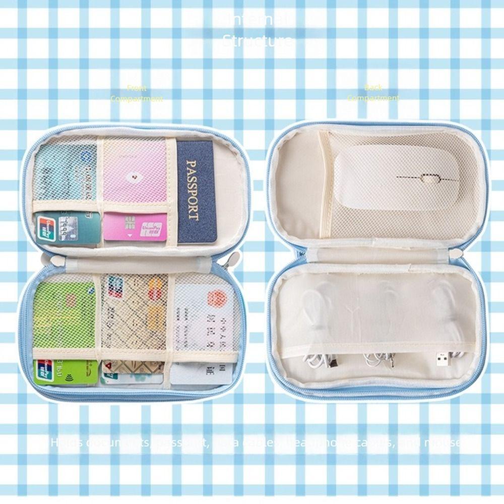 Cartoon Passport Holder Embroidery Waterproof ID Card Storage Bag Multi-layer Large Capacity Documents Passport Organizer