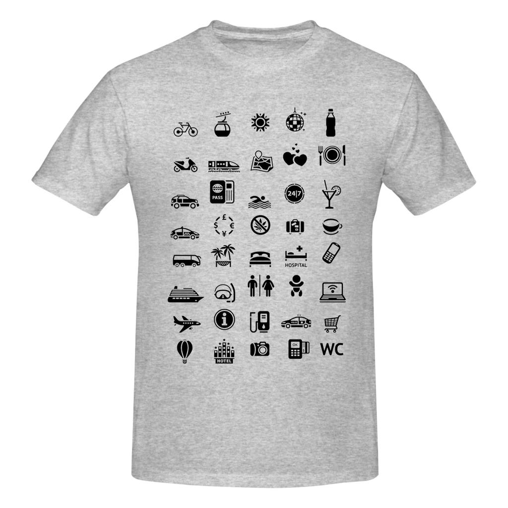 Travel Icon 100 Cotton Tshirt Unisexs T Shirts Unisex Round Neck Short Sleeve S6xl